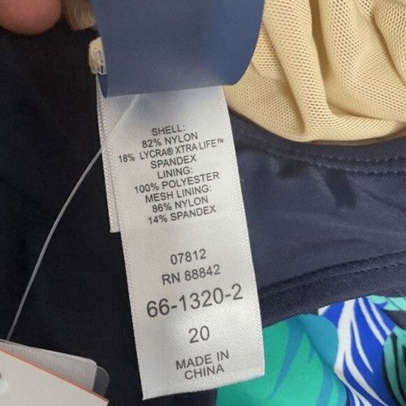 NWT Swimsuits For All Chlorine Resistant One Piece Swimsuit Women Plus Size 20 - Picture 3 of 14